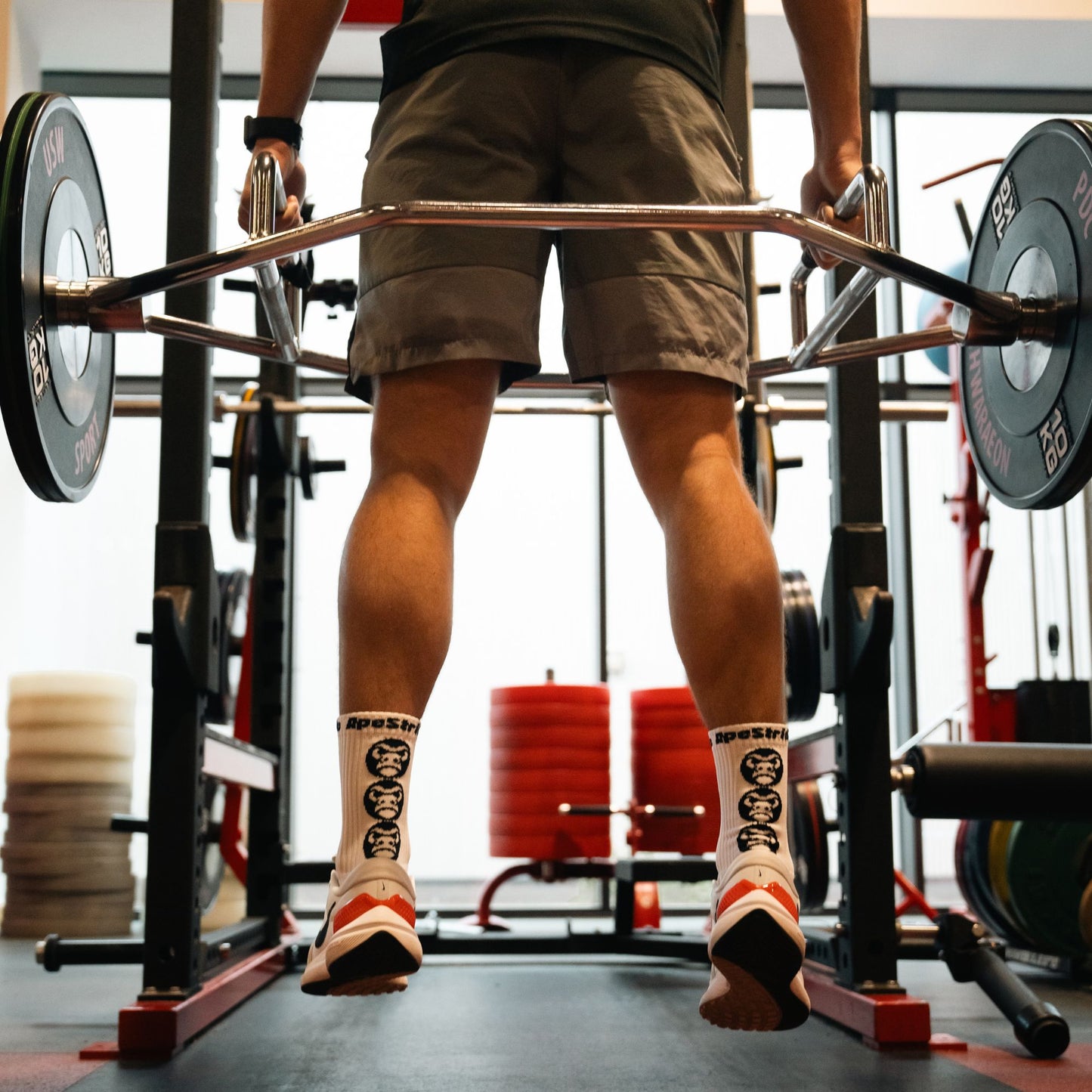 White Sports Mens Grip Socks