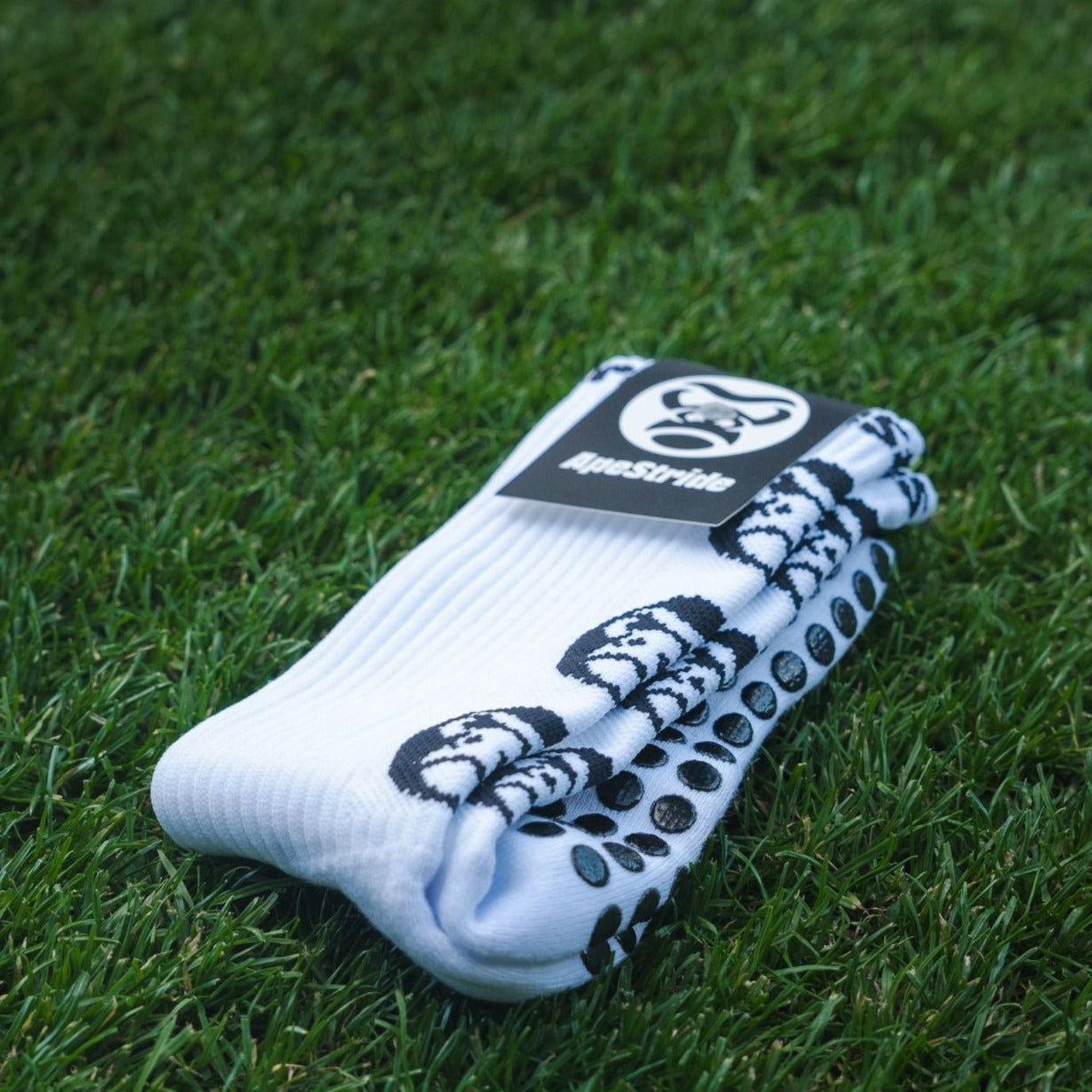 White Sports Mens Grip Socks