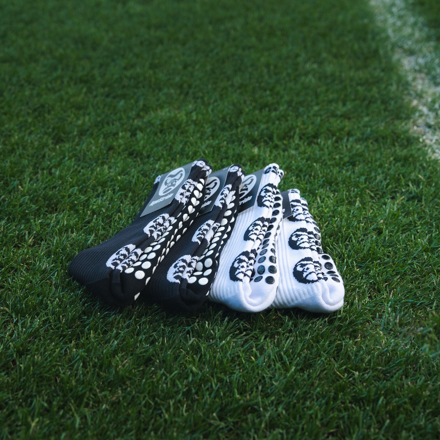 Black & White 4 Pack Sports Grip Socks Bundle