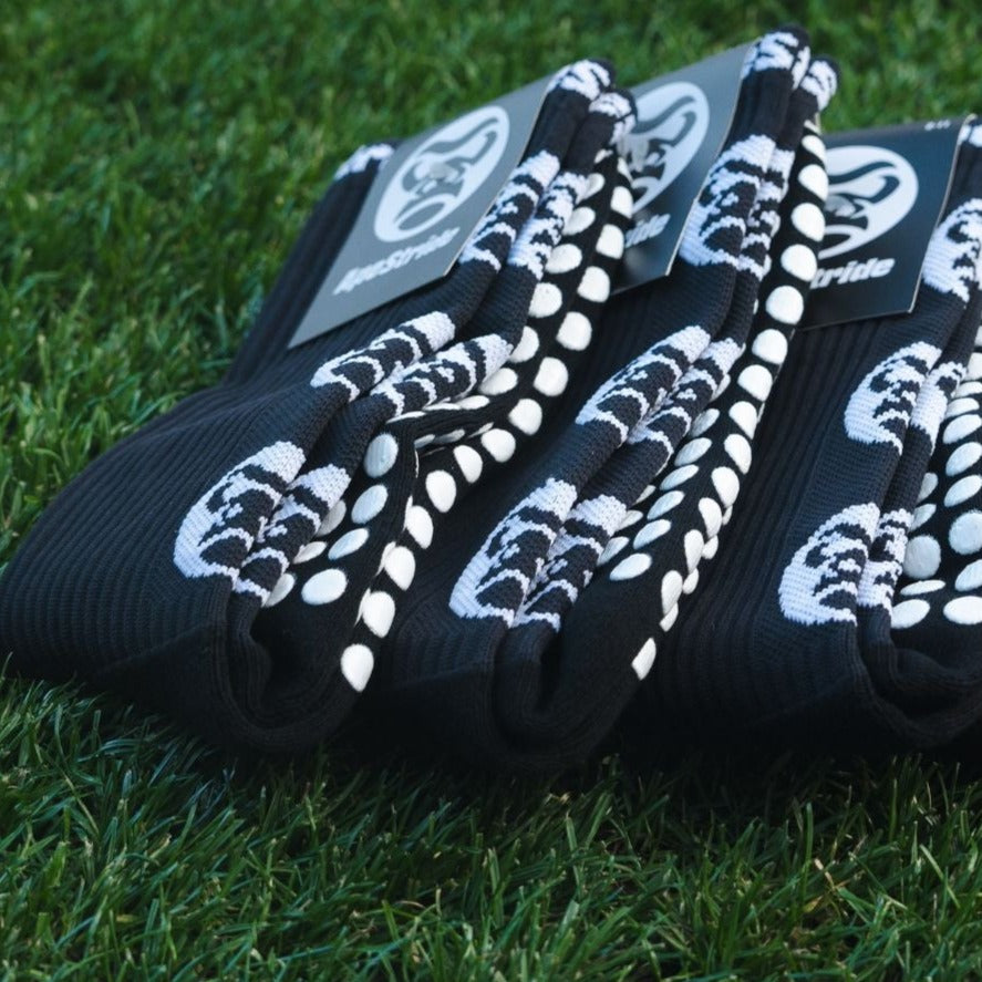 Black 4 Pack of Sports Grip Socks Bundle