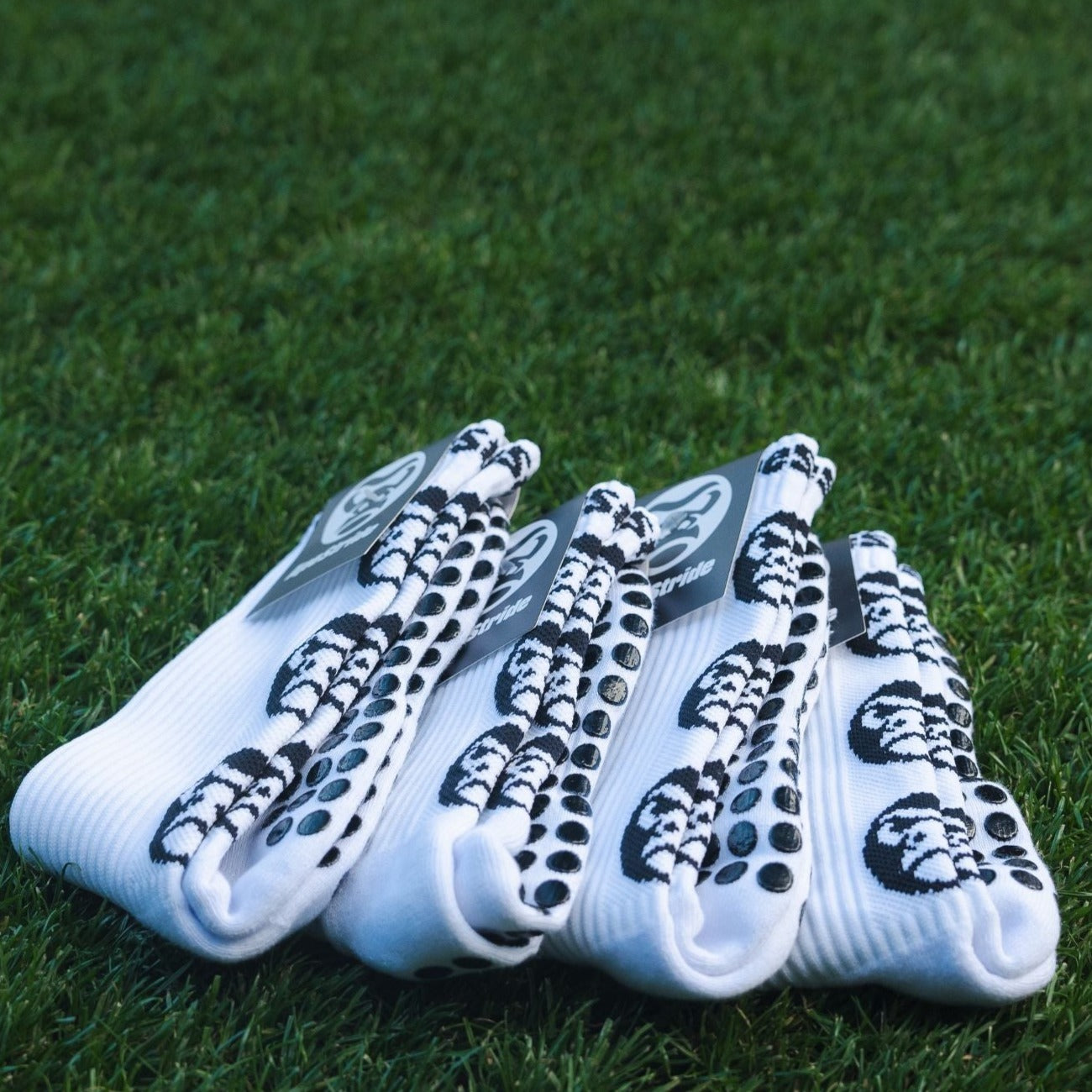 White 4 Pack of Sports Grip Socks Bundle