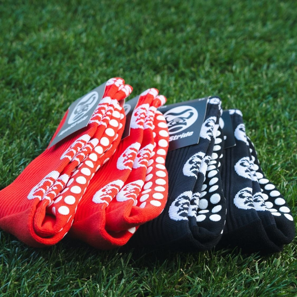 Red & Black 4 Pack Sports Grip Socks Bundle